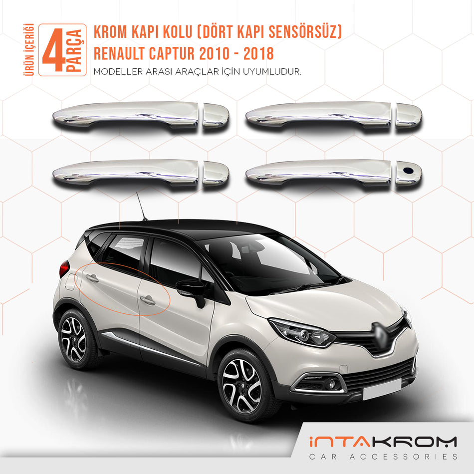 Renault Captur Krom Kapı Kolu 4 Kapı 2010 ve Üzeri - Sensörsüz