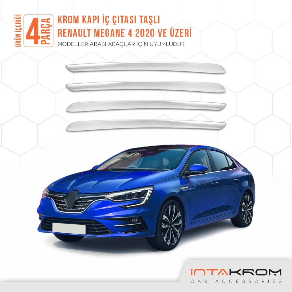 Renault Megane 4 Krom İç Kapı Çıtası 4 Parça 2020 ve Üzeri