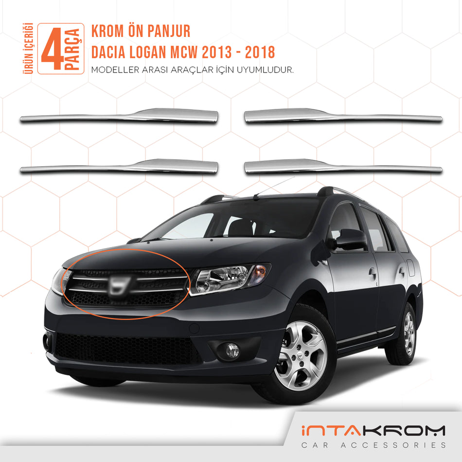 Dacia Logan MCV Krom Ön Panjur 4 Parça 2013 ve Üzeri