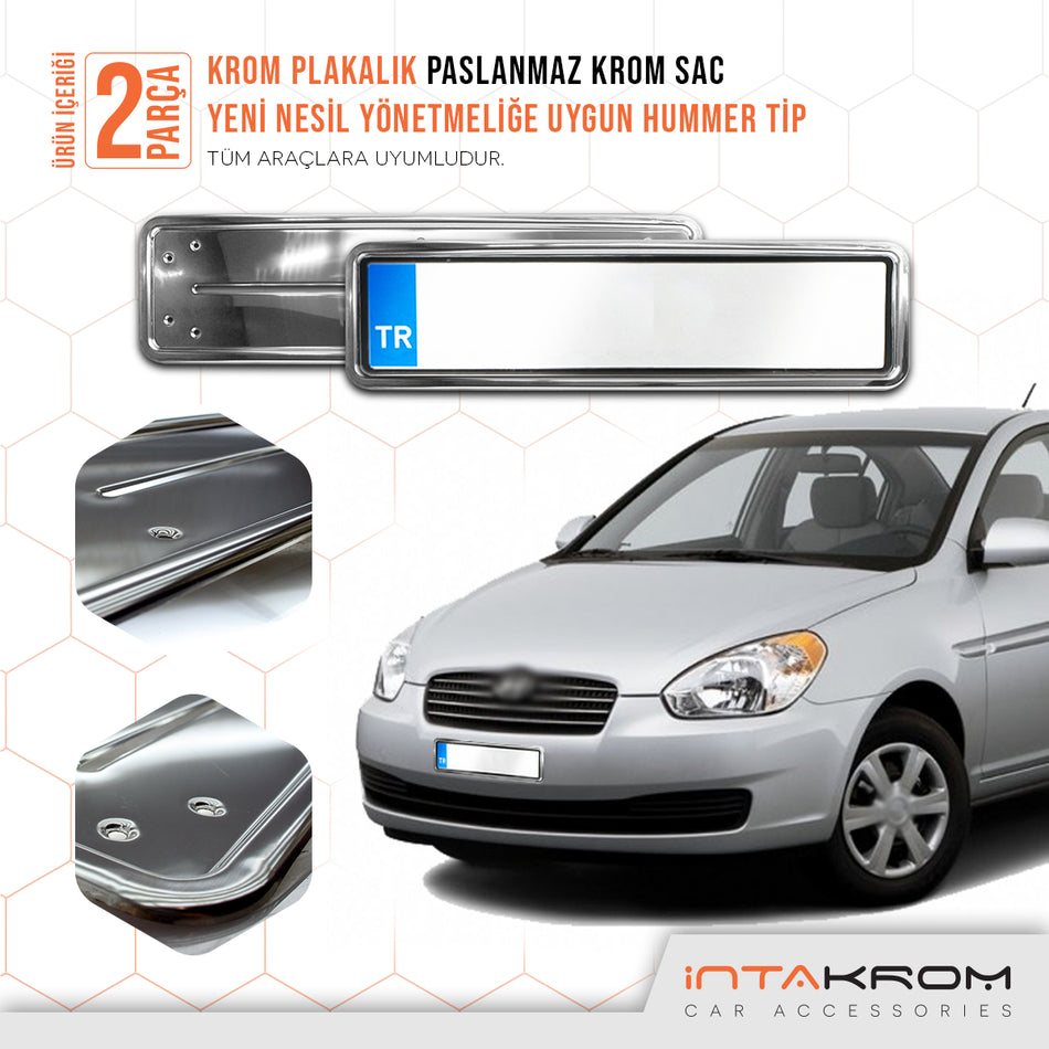 Hyundai Era Krom Plakalık - Hummer Tip 2 Adet
