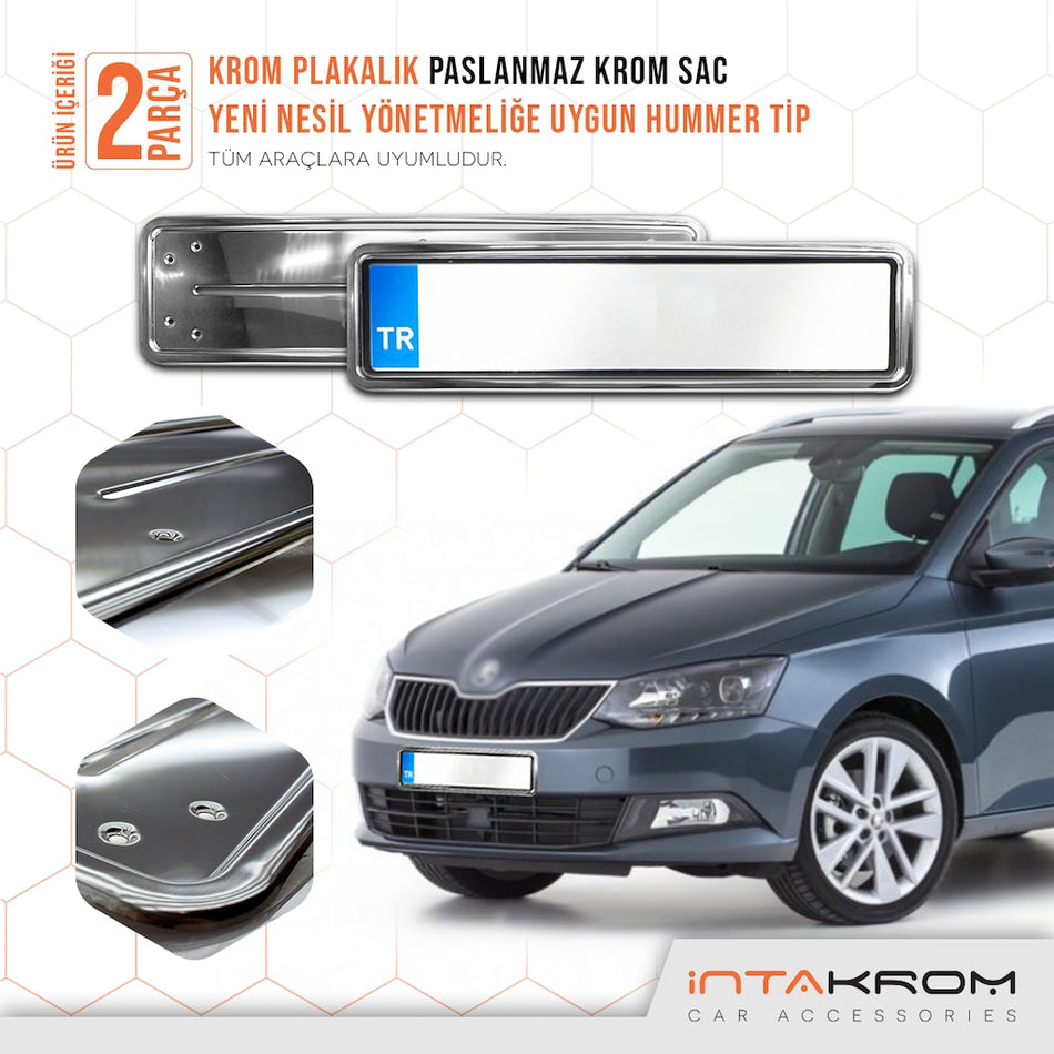 Skoda Fabia Krom Plakalık - Hummer Tip 2 Adet