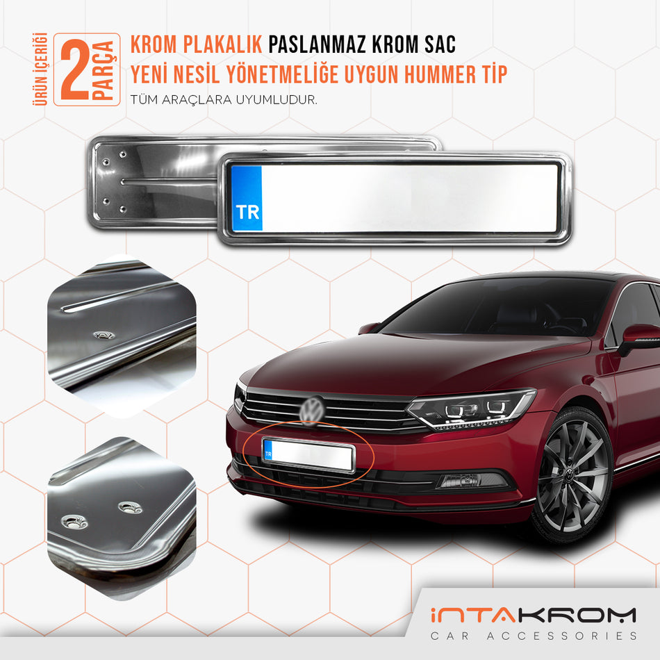 Volkswagen Passat B8 Krom Plakalık -  Hummer Tip 2 Adet