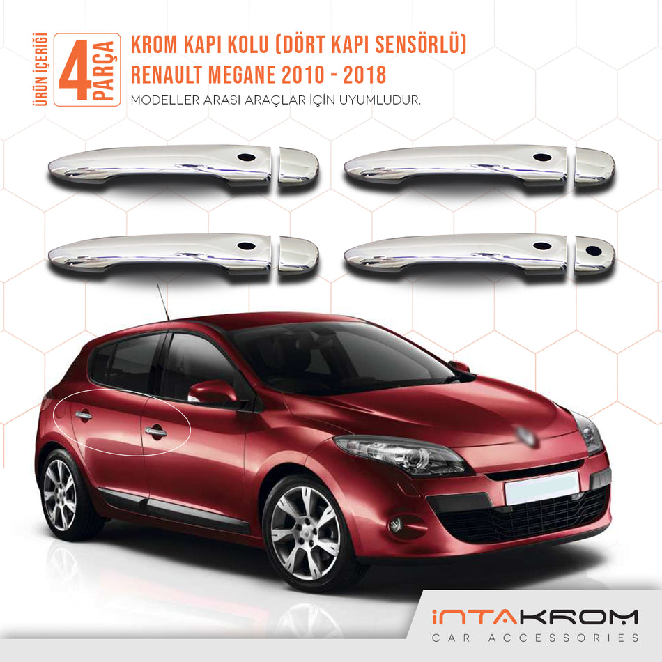 Renault Megane 3 Krom Kapı Kolu 4 Kapı - 4 Kapı Sensörlü 2010 - 2018