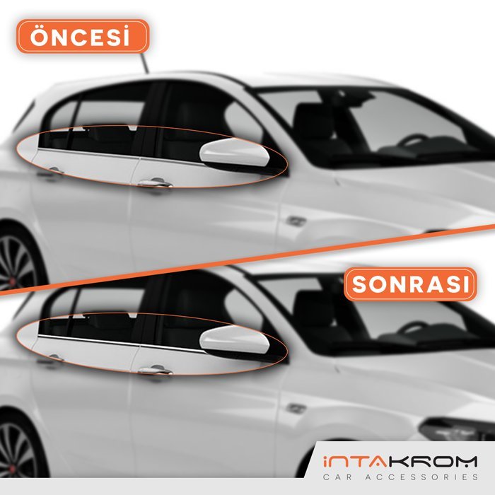 Fiat Egea Cross Krom Cam Çıtası 4 Parça 2020 ve Üzeri Paslanmaz Çelik