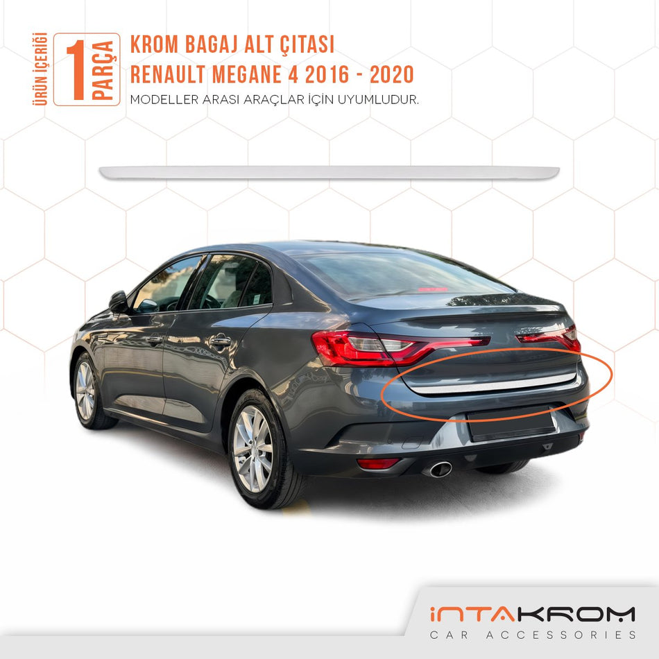 Renault Megane 4 Krom Bagaj Alt Çıtası 2016 - 2022