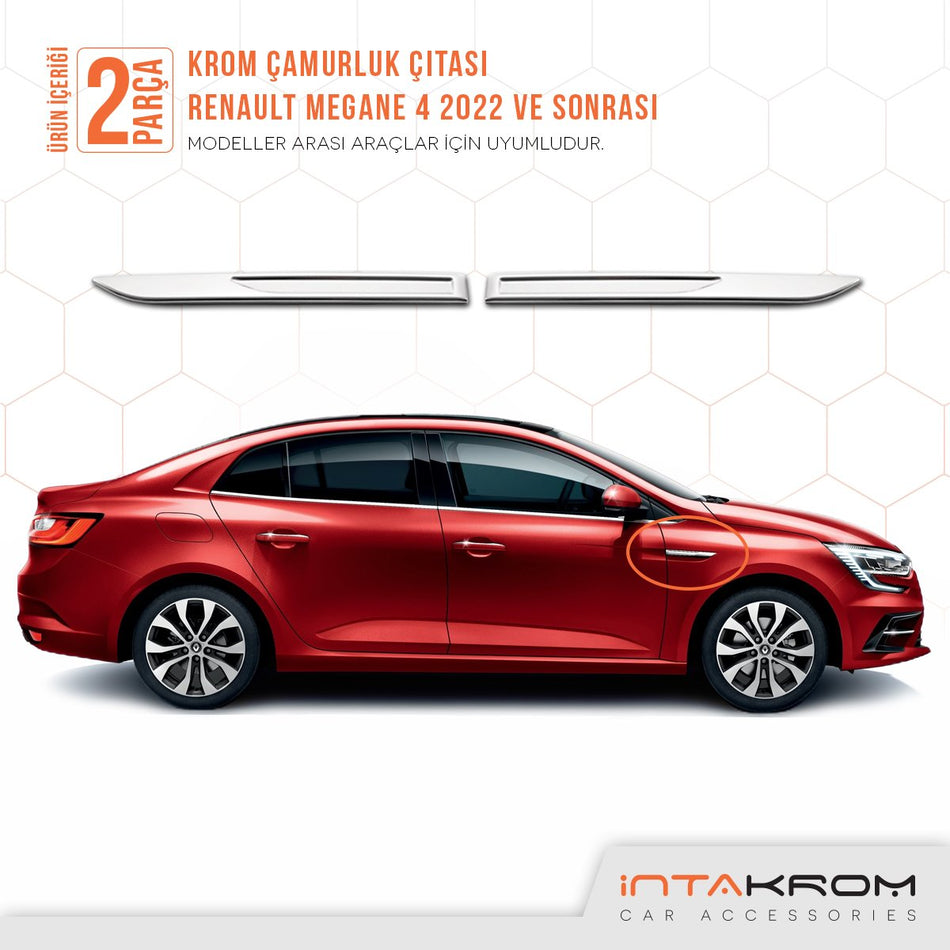 Renault Megane 4 Krom Çamurluk Çıtası 2 Parça 2020 ve Üzeri (YENİ) HB-SD