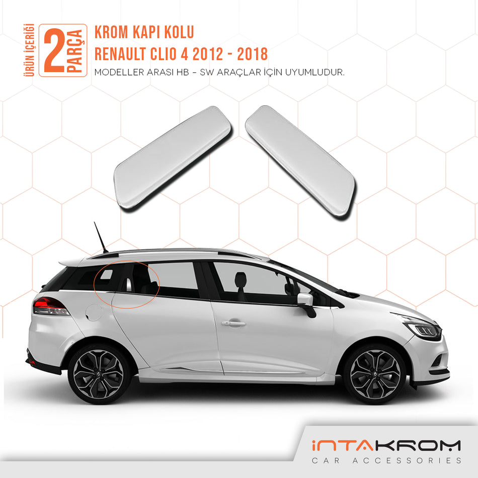 Renault Clio 4 Sport Tourer Krom Arka Kapı Kolu 2 Parça 2012-2021