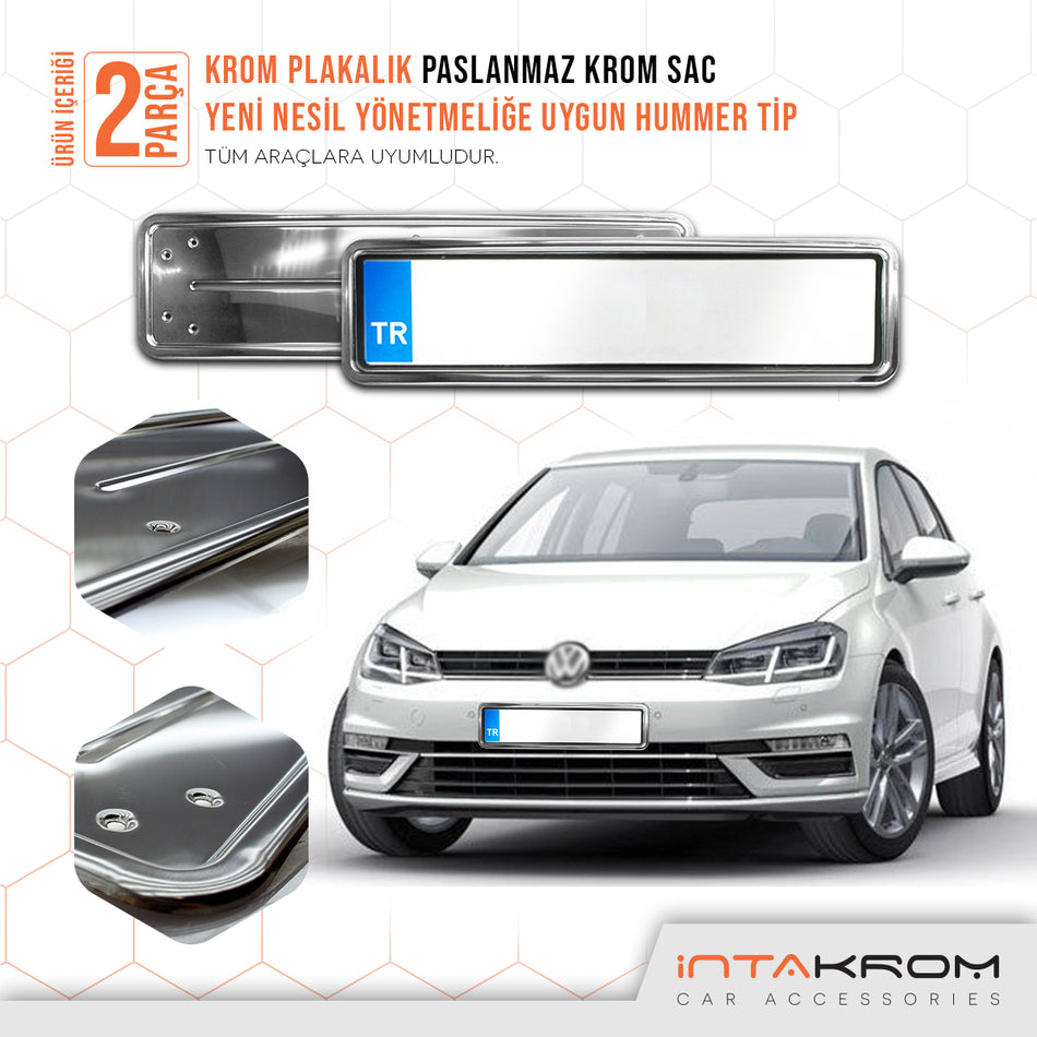 Volkswagen Golf Krom Plakalık 2002-2024  Hummer Tip 2 Adet
