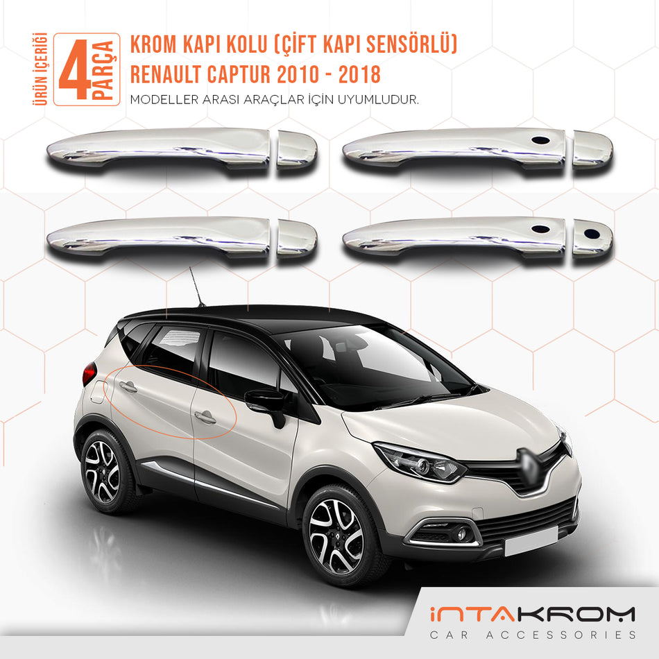 Renault Captur Krom Kapı Kolu 4 Kapı 2010-2018 - 2 Kapı Sensörlü