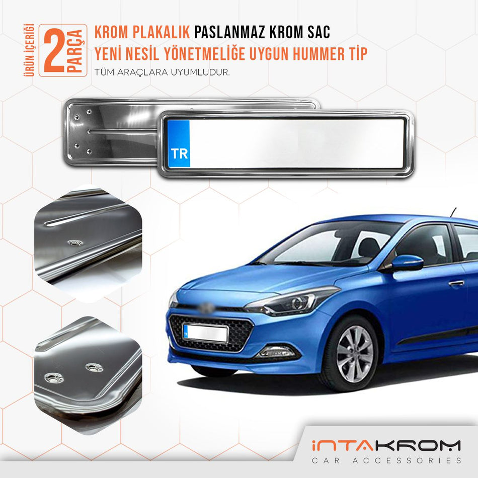 Hyundai i20 Krom Plakalık - Hummer Tip 2 Adet
