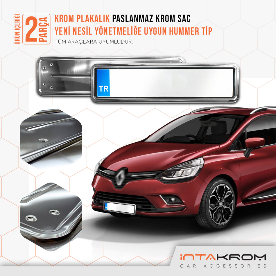 Renault Clio 4 Krom Plakalık - Hummer Tip 2 Adet