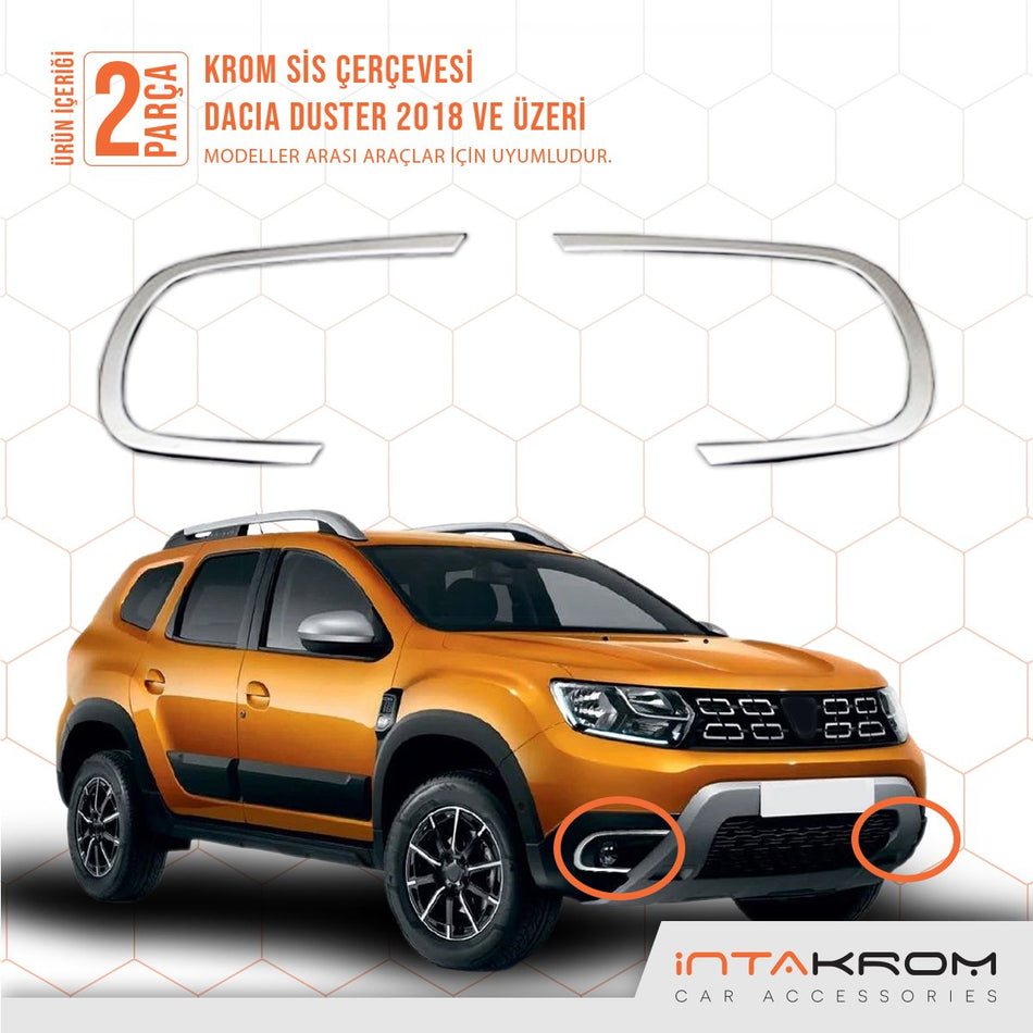 Dacia Duster Krom Sis Çerçevesi 2018 ve üzeri 2 Parça