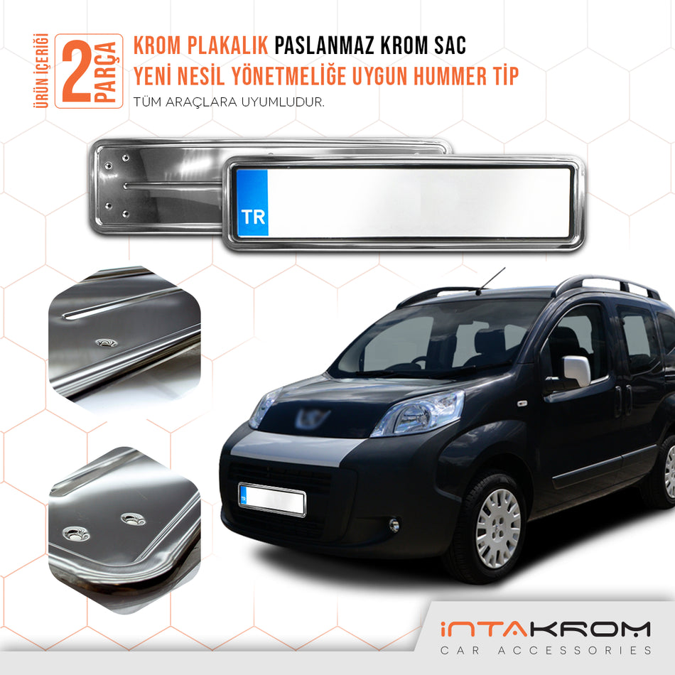 Peugeot Bipper Krom Plakalık - Hummer Tip 2 Adet