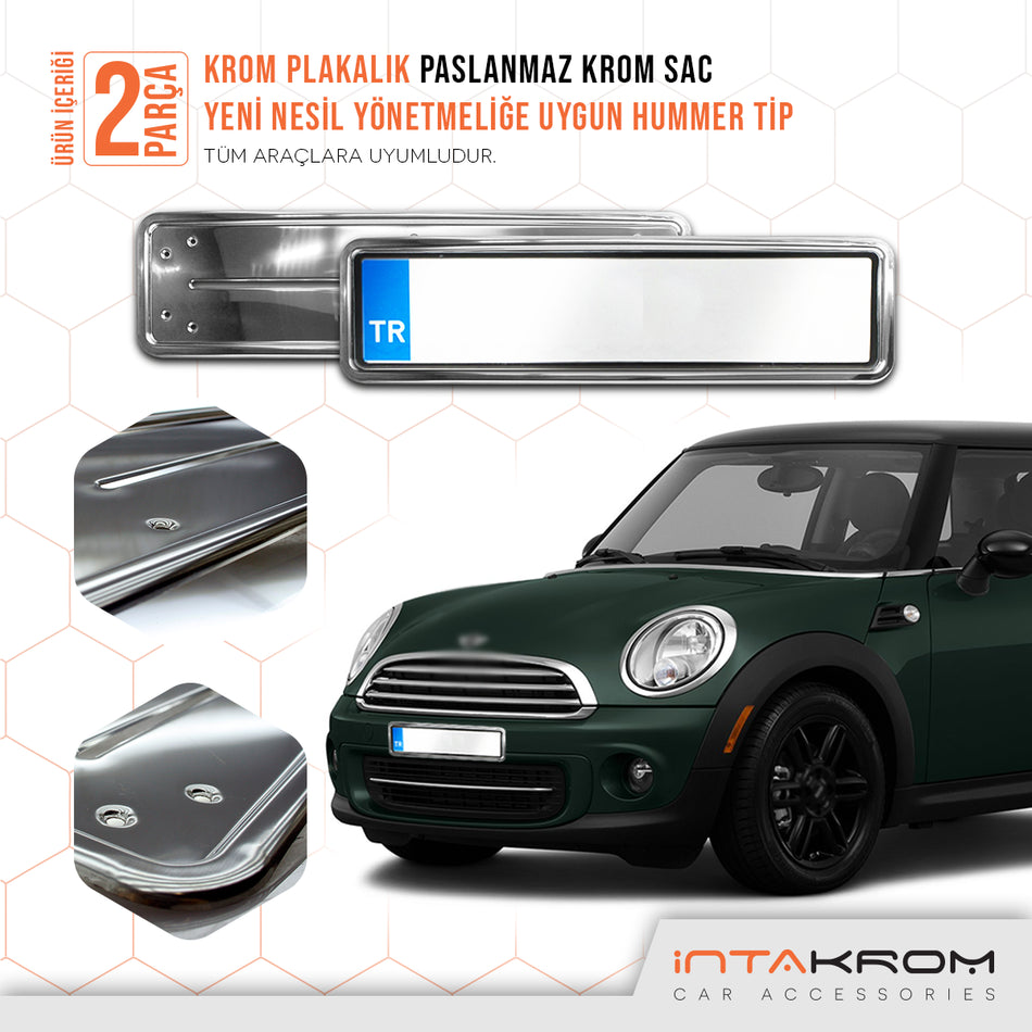 Mini Cooper Krom Plakalık - Hummer Tip 2 Adet