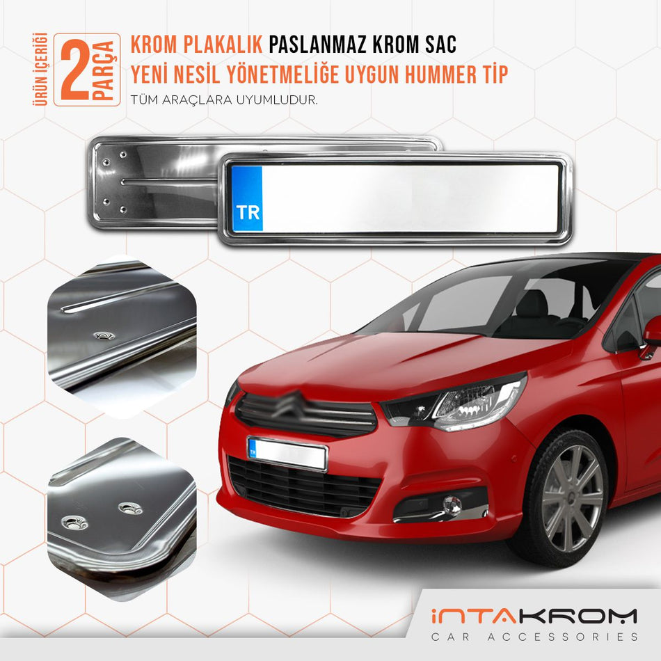 Citroen C4 Krom Plakalık - Hummer Tip 2 Adet