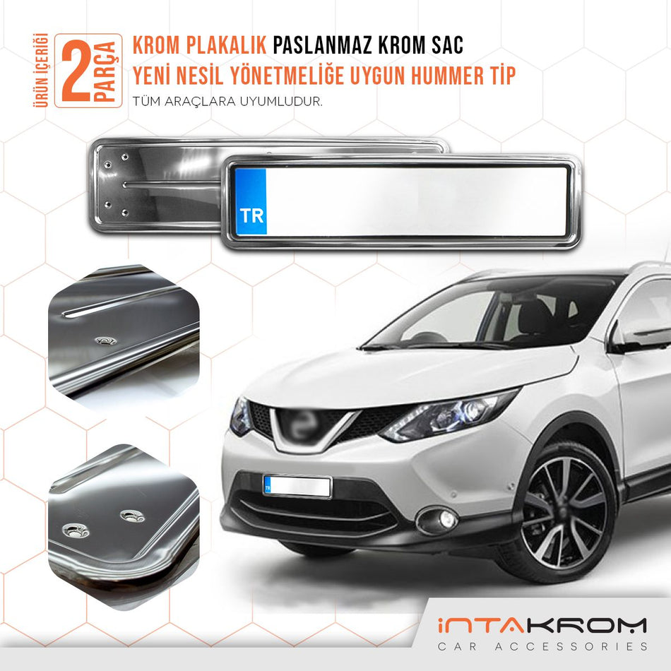 Nissan Qashqai Krom Plakalık - Hummer Tip 2 Adet