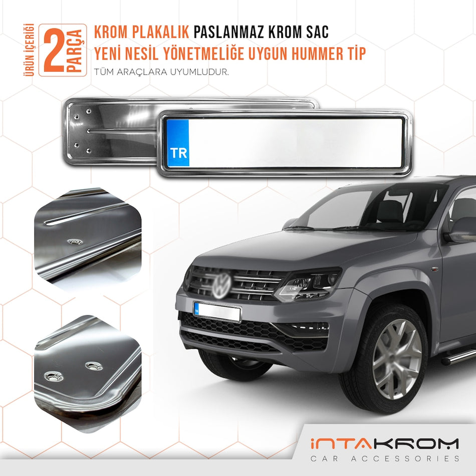 Volkswagen Amarok Krom Plakalık - 2010-2016 Hummer Tip 2 Adet
