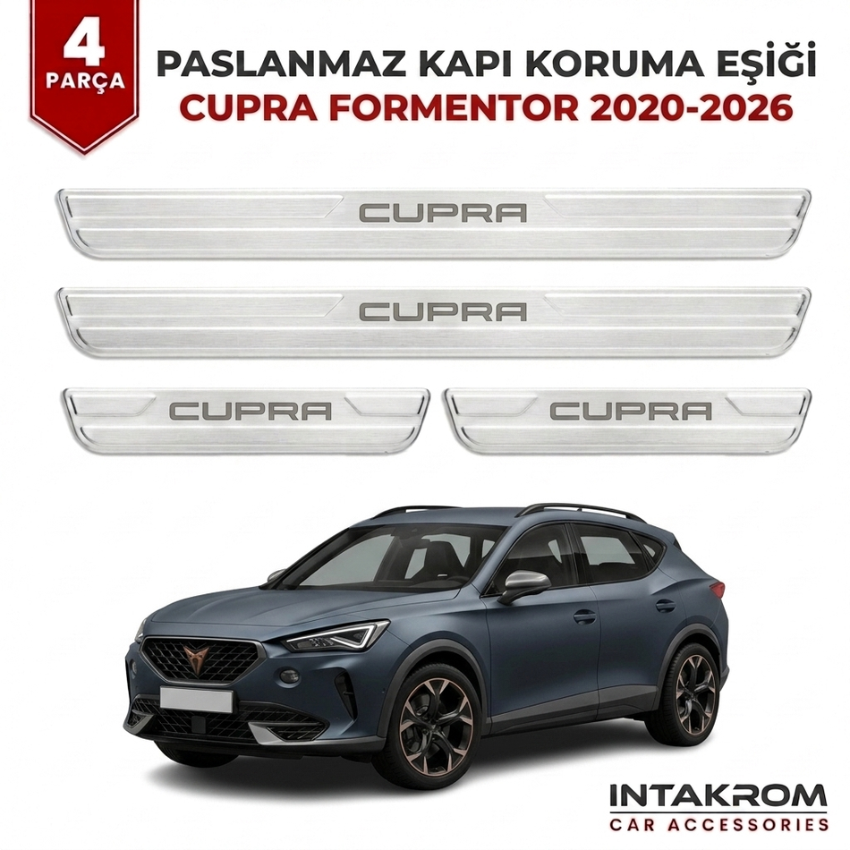 Cupra Formentor 2020-2026 Uyumlu Satine Krom Kapı Koruma Eşiği 4 Parça