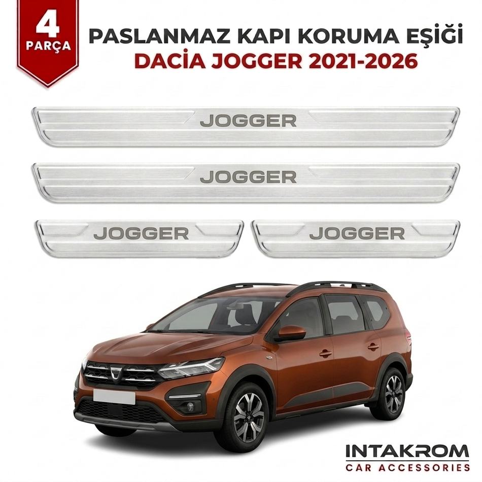Dacia Jogger 2021-2026 Uyumlu Satine Krom Kapı Koruma Eşiği 4 Parça