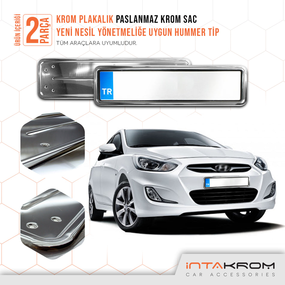 Hyundai Accent Krom Plakalık - Hummer Tip 2 Adet
