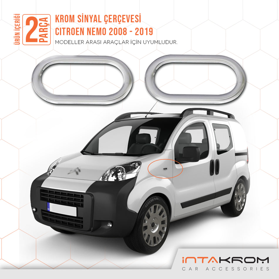 Citroen Nemo Krom Sinyal Çerçevesi 2 Parça 2008 ve Üzeri