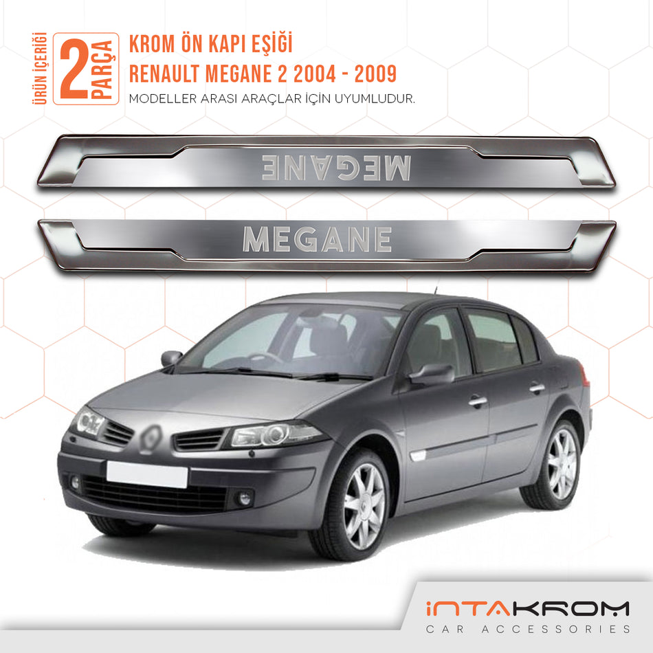 Renault Megane 2 Krom Ön Kapı Eşiği - 2 Parça - HB-SD