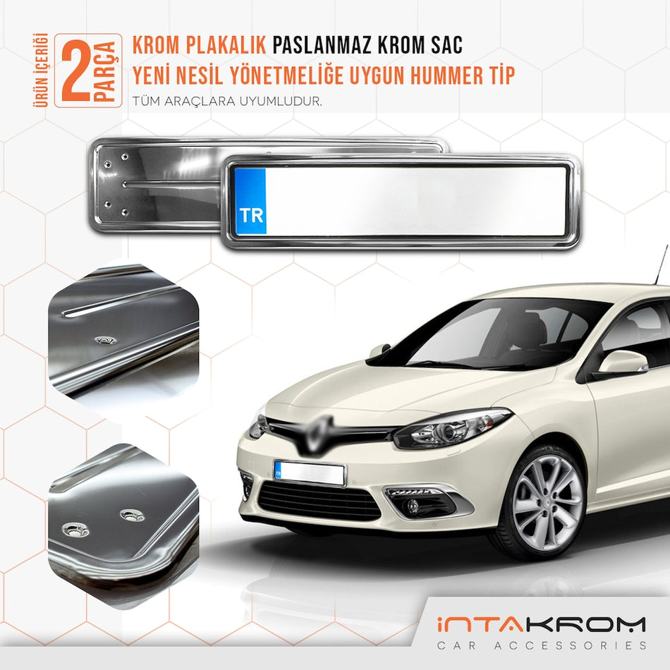 Renault Fluence Krom Plakalık - Hummer Tip 2 Adet