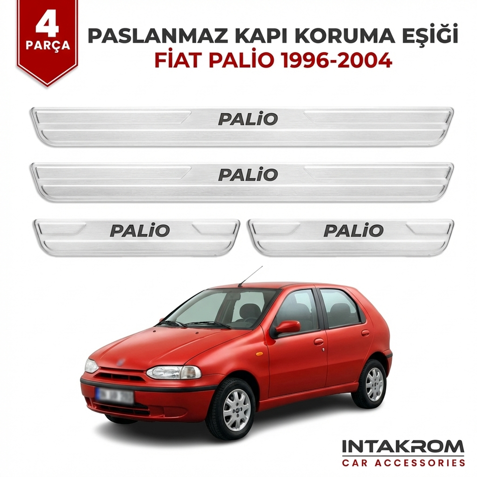 Fiat Palio 1996-2004 uyumlu Satine Krom Kapı Koruma Eşiği 4 Prç (178)