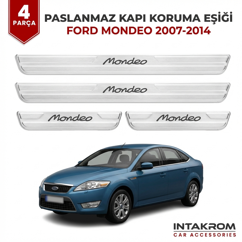 Ford Mondeo 2007-2014 uyumlu Satine Krom Kapı Koruma Eşiği 4 Prç (Mk4)