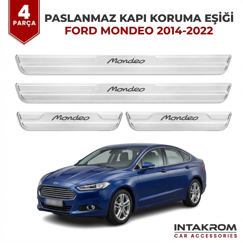 Ford Mondeo 2014-2022 uyumlu Satine Krom Kapı Koruma Eşiği 4 Prç (Mk5)