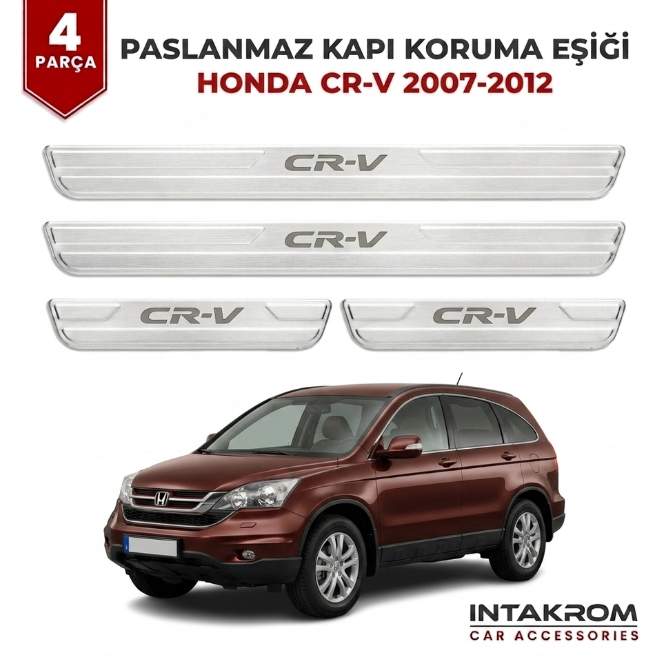 Honda C-RV 2007-2012 Uyumlu Satine Krom Kapı Koruma Eşiği 4 Parça
