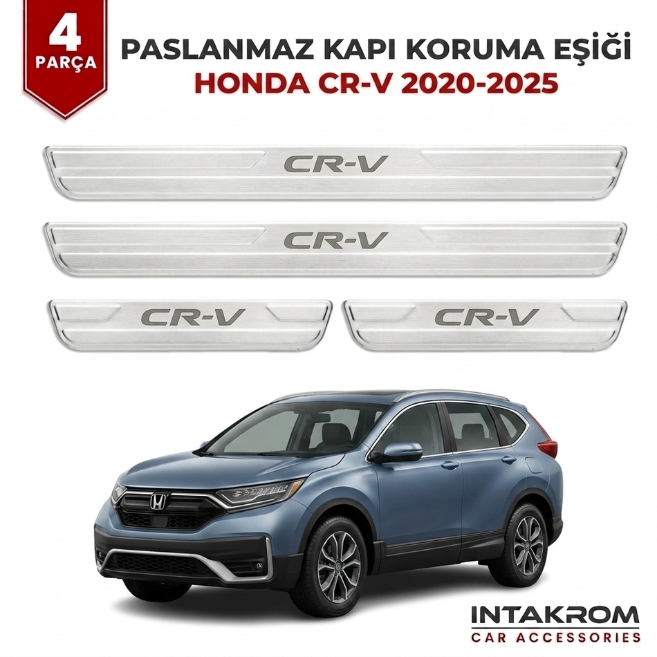Honda C-RV 2020-2025 Uyumlu Satine Krom Kapı Koruma Eşiği 4 Parça