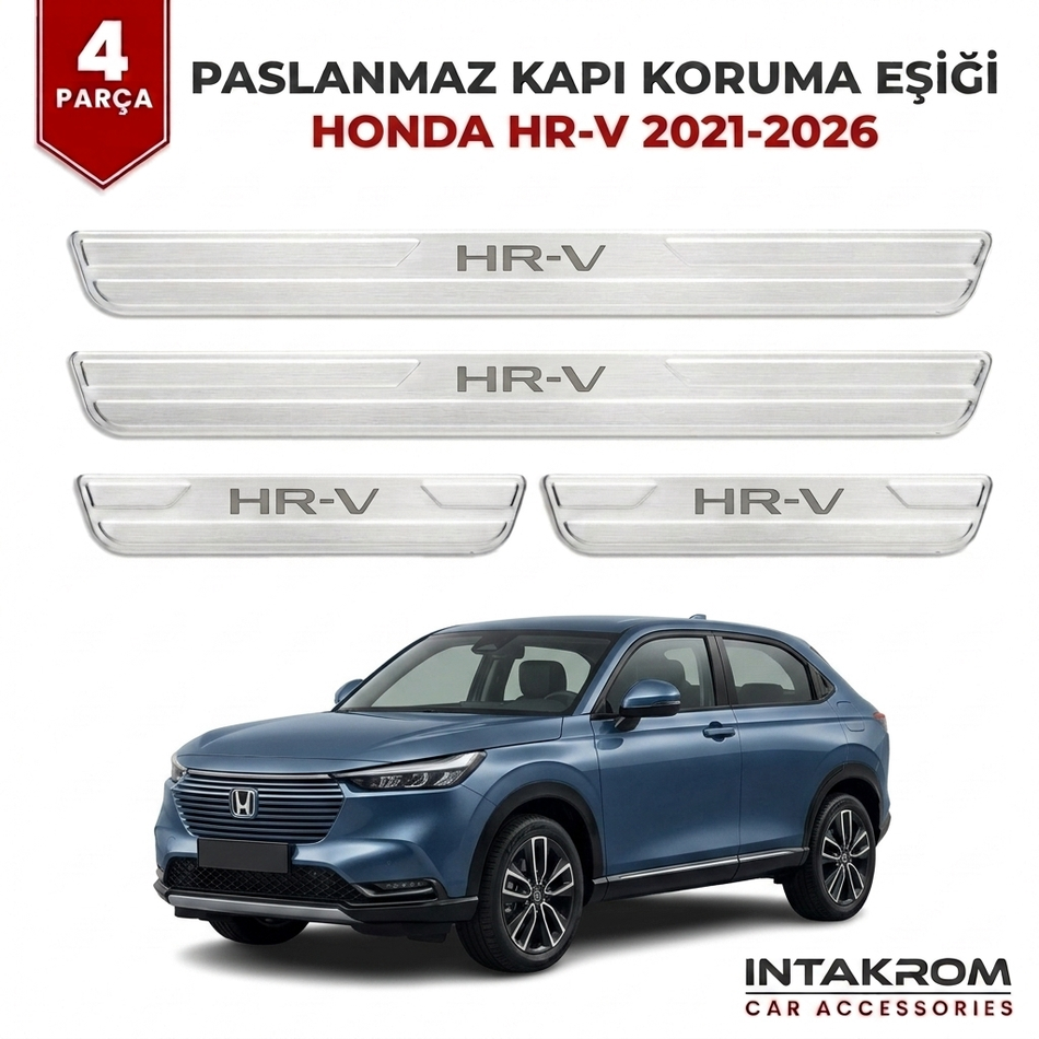 Honda HR-V 2021-2026 Uyumlu Satine Krom Kapı Koruma Eşiği 4 Parça