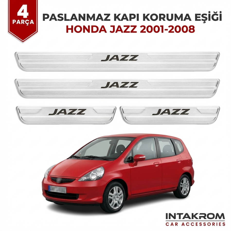 Honda Jazz 2001-2008 Uyumlu Satine Krom Kapı Koruma Eşiği 4 Parça