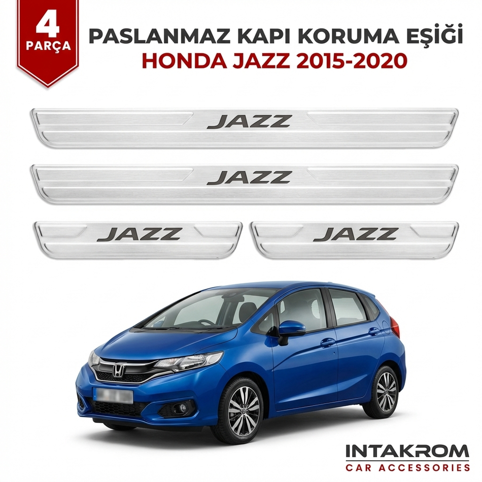 Honda Jazz 2015-2020 Uyumlu Satine Krom Kapı Koruma Eşiği 4 Parça