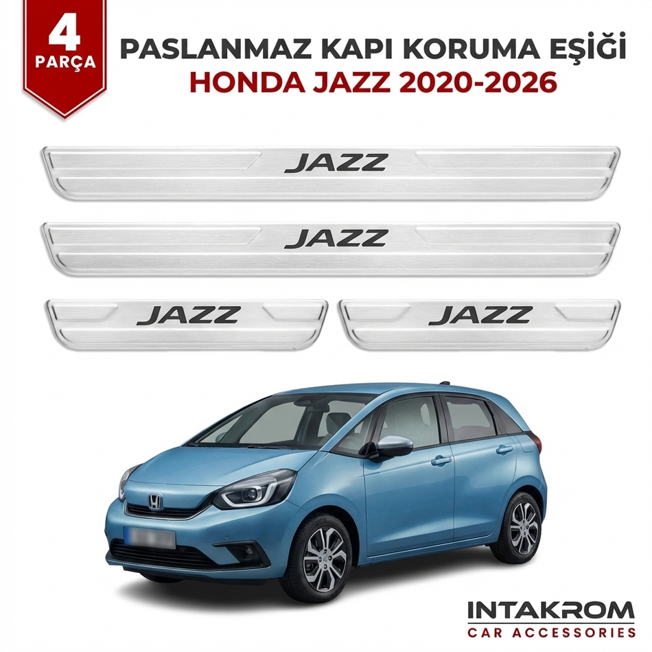 Honda Jazz 2020-2026 Uyumlu Satine Krom Kapı Koruma Eşiği 4 Parça