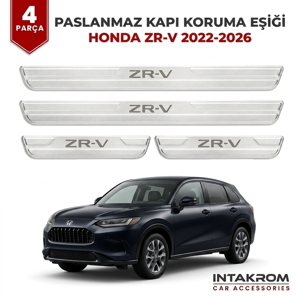 Honda ZR-V 2022-2026 Uyumlu Satine Krom Kapı Koruma Eşiği 4 Parça