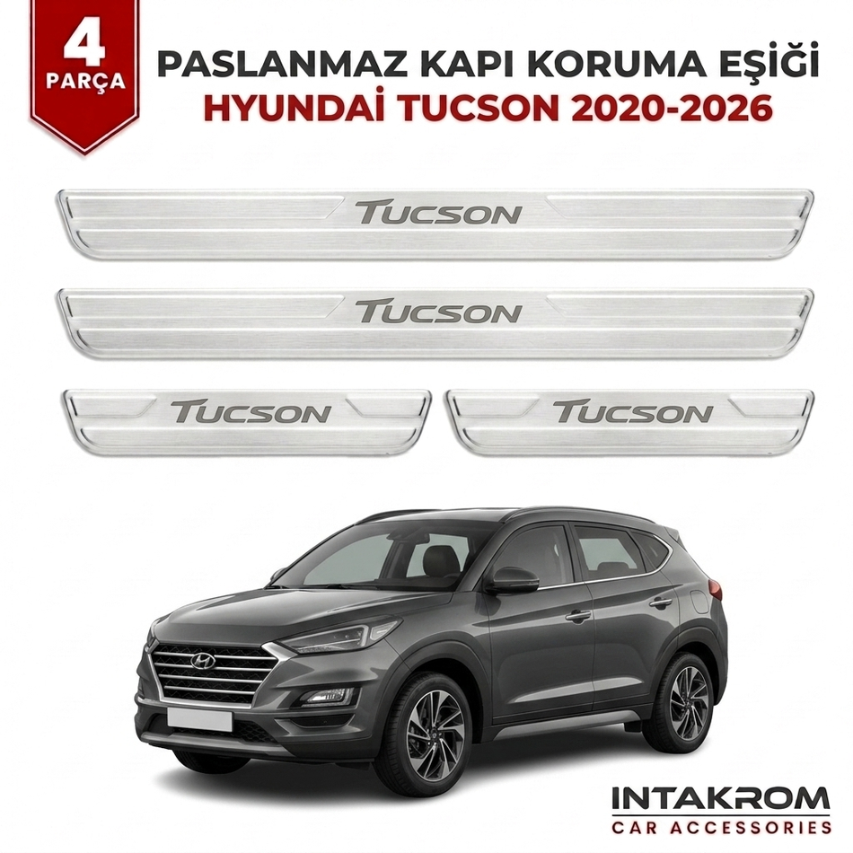 Hyundai Tucson 2020-2026 Uyumlu Satine Krom Kapı Koruma Eşiği 4 Parça