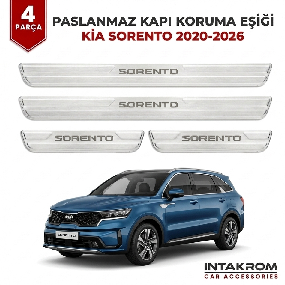 Kia Sorento 2020-2026 Uyumlu Satine Krom Kapı Koruma Eşiği 4 Parça