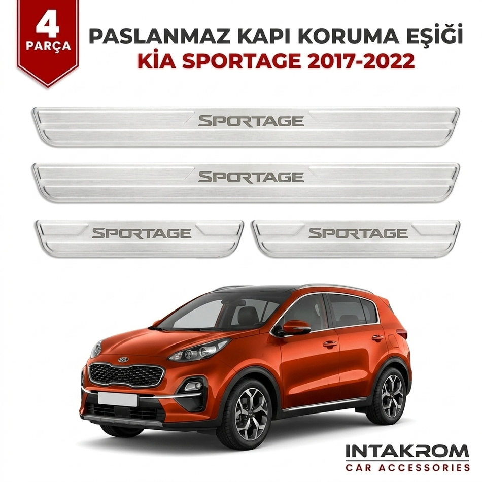 Kia Sportage 2017-2022 Uyumlu Satine Krom Kapı Koruma Eşiği 4 Parça
