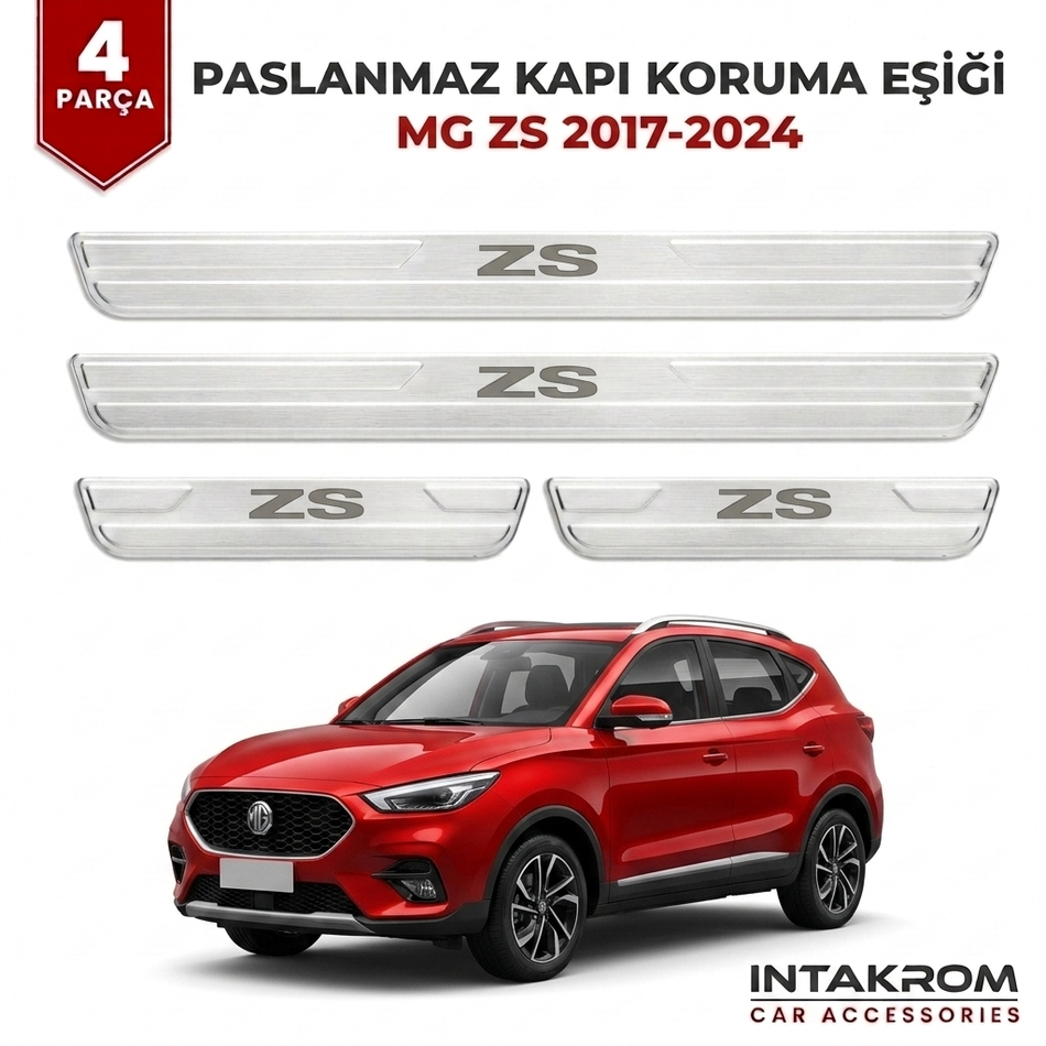 MG ZS 2017-2024 Uyumlu Satine Krom Kapı Koruma Eşiği 4 Parça