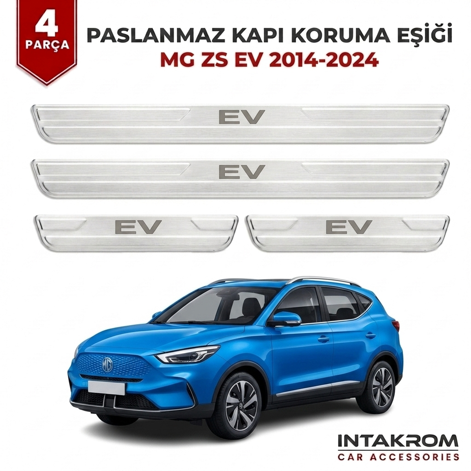 MG ZS-EV 2014-2024 Uyumlu Satine Krom Kapı Koruma Eşiği 4 Parça