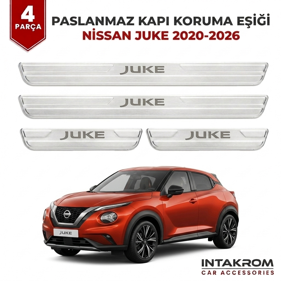 Nissan Juke 2020-2026 Uyumlu Satine Krom Kapı Koruma Eşiği 4 Parça