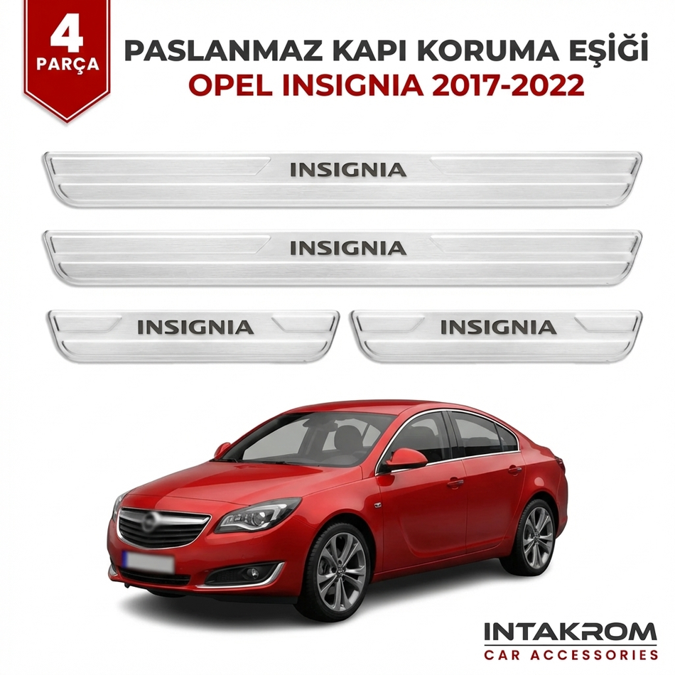 Opel İnsignia B 2017-2022 Uyumlu Satine Krom Kapı Koruma Eşiği 4 Parça
