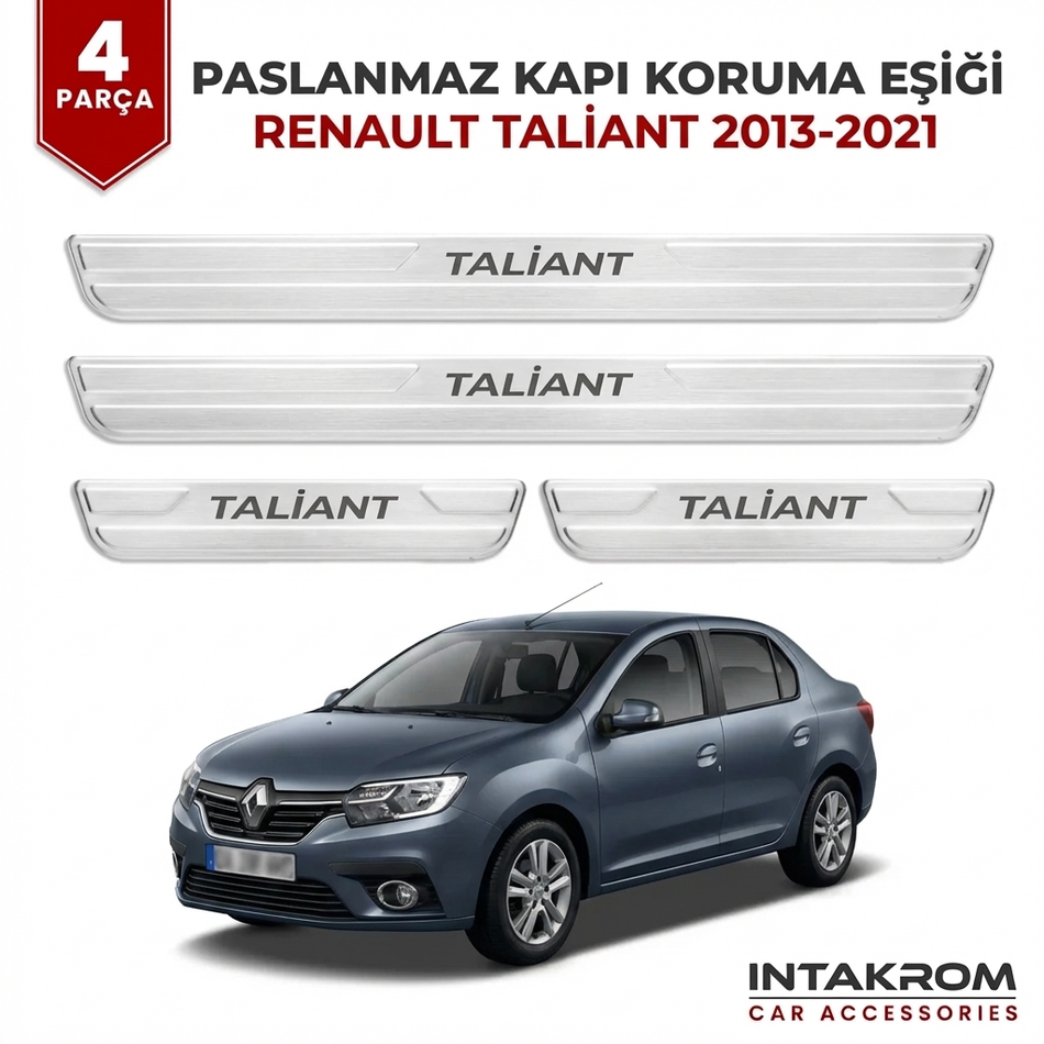 Renault Taliant 2021-2026 Uyumlu Satine Krom Kapı Koruma Eşiği 4 Parça