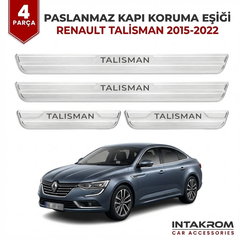 Renault Talisman 2015-2022 Uyumlu Satine Krom Kapı Koruma Eşiği 4 Parça