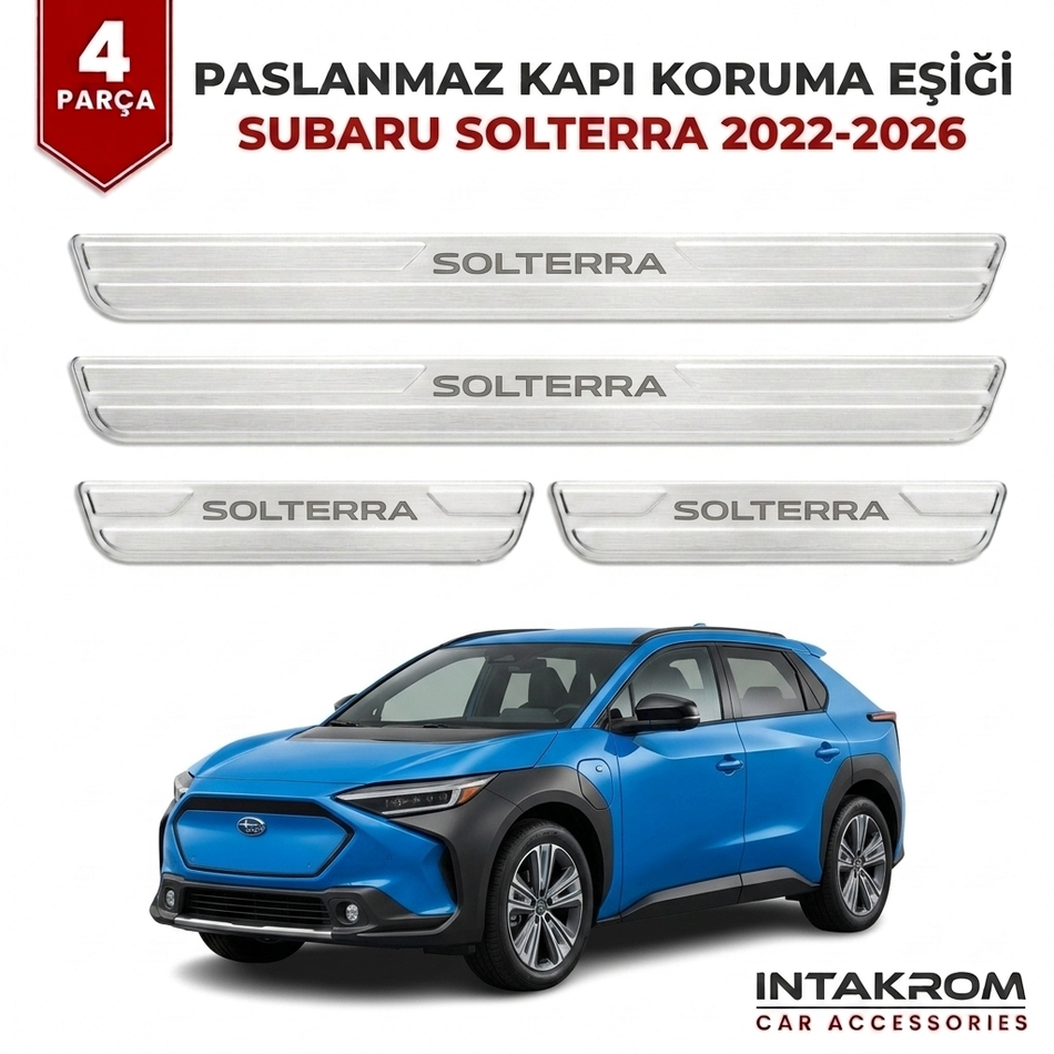 Subaru Solterra 2022-2026 Uyumlu Satine Krom Kapı Koruma Eşiği 4 Parça